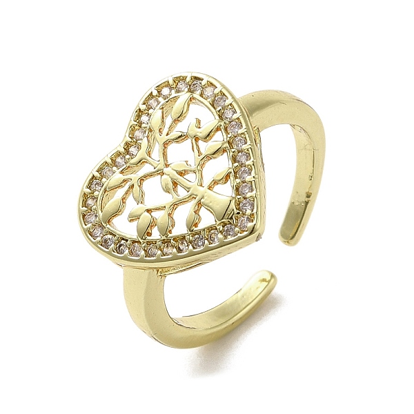 

PandaHall Rack Plating Brass with Clear Cubic Zirconia Cuff Rings, Lead Free & Cadmium Free, Long-Lasting Plated, Real 18K Gold Plated...