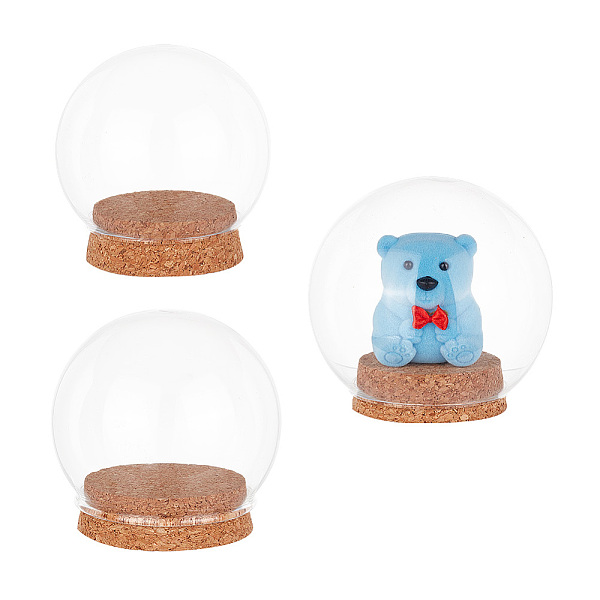 

PandaHall 3 Sets 3 Style Glass Dome Cover, Decorative Display Case, Cloche Bell Jar Terrarium with Cork Base, Round, Clear, 80~100x76~102mm...