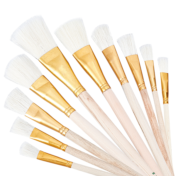 PandaHall GORGECRAFT 10 Styles Gilding Brush Gold Leaf Hair Duster Paint Brushes Set Edible Gold Leaf flakes Metallic Foil Paint Brush for...