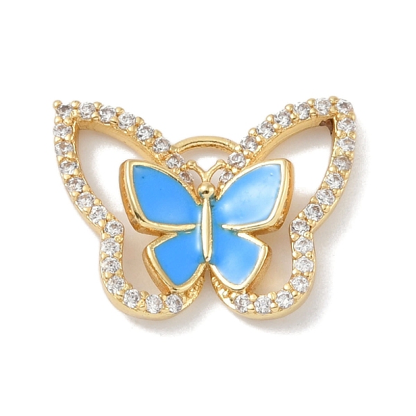 

PandaHall Rack Plating Brass Micro Pave Clear Cubic Zirconia Pendants, with Enamel, Long-Lasting Plated, Lead Free & Cadmium Free, Real 18K...