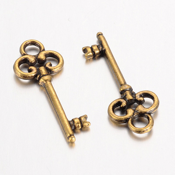 

PandaHall Tibetan Style Alloy Pendants, Skeleton Key, Cadmium Free & Nickel Free & Lead Free, Antique Bronze, 21x8x2mm, Hole: 2mm Alloy Key