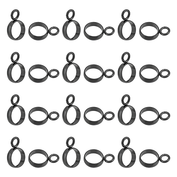 

PandaHall UNICRAFTALE 60pcs 304 Stainless Steel 8mm Long Tube Bails Metal Loop Hanger Links Bail Hollow Round Links Connectors with Loop...