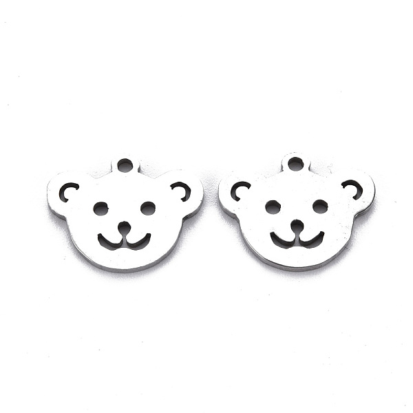 

PandaHall 201 Stainless Steel Charms, Cut, Bear, Stainless Steel Color, 11x14x1mm, Hole: 1.2mm 201 Stainless Steel Bear