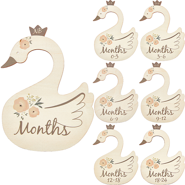 

PandaHall CRASPIRE 1 Set Wooden Baby Closet Divider, Hanging Organizer Signs, Swan, 180x127x2.5mm, Inner Diameter: 41.5mm, 7pcs/set Wood...