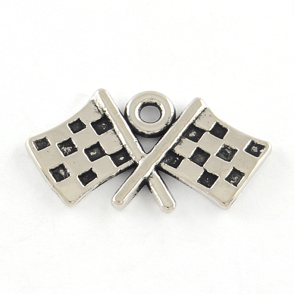 

PandaHall Tibetan Style Alloy Pendants, Cadmium Free & Lead Free, Racing Flag, Antique Silver, 12x22x1.5mm, Hole: 1.5mm, about 805pcs/1000g...