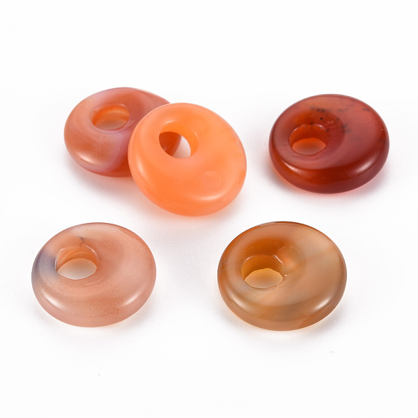

PandaHall Natural Carnelian Pendants, Donut/Pi Disc, 17.5~18.5x5.5mm, Hole: 5.5mm Carnelian Donut