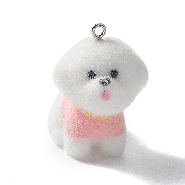 Flocky Resin Pendants