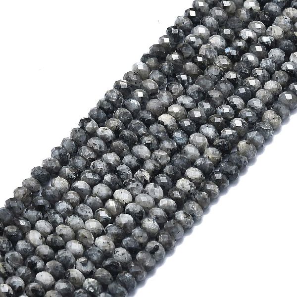 

PandaHall Natural Larvikite Beads Strands, Faceted, Rondelle, 6x4mm, Hole: 1mm, about 85~90pcs/strand, 15.55 inch(39.5cm) Larvikite Rondelle