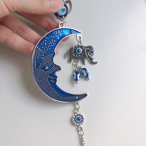 Böser Blick Mond Elefant Scheibe Amulett Glücksbringer