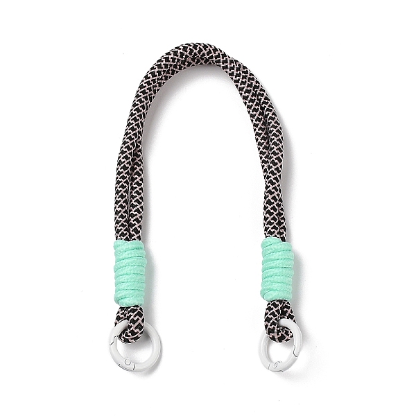

PandaHall Nylon Cord Bag Handles, with Alloy Spring Gate Rings, for Bag Replacement Accessories, Aquamarine, 34.5x1.55cm Nylon Green
