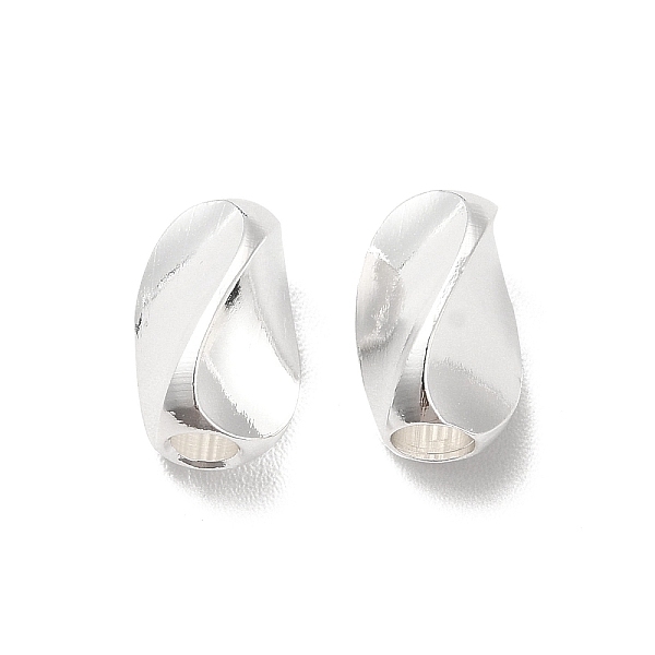 

PandaHall Brass Bead, Lead Free & Cadmium Free, Twist Oval, 925 Sterling Silver Plated, 10x6x6mm, Hole: 3mm Brass Twist