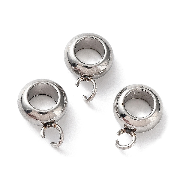 

PandaHall 304 Stainless Steel Tube Bails, Loop Bails, Rondelle Bail Beads, Stainless Steel Color, 11x8x4mm, Hole: 2mm, Inner Diameter: 4.6mm...