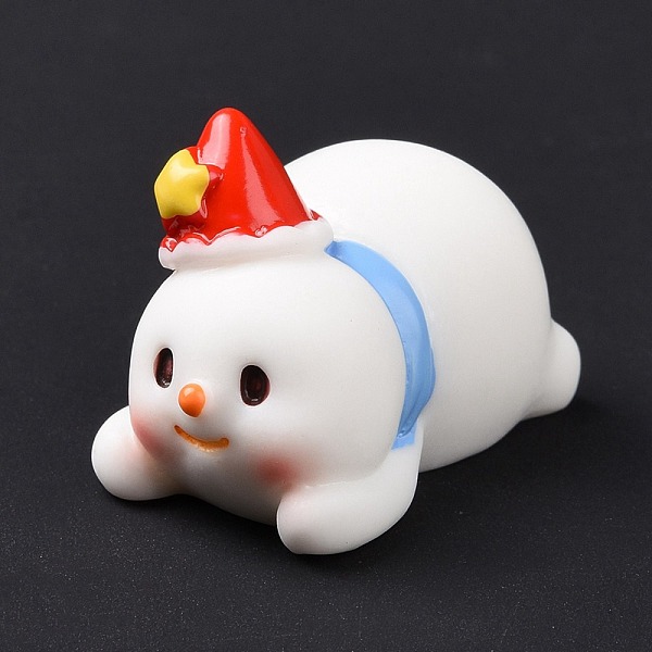 

PandaHall Christmas Theme Resin Display Decoration, for Home Decoration, Photographic Prop, Dollhouse Accessories, Lying Snowman, White...