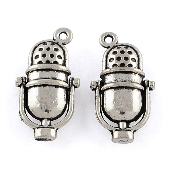

PandaHall Tibetan Style Zinc Alloy Pendants, Lead Free & Cadmium Free, Microphone, Antique Silver, 26x13.3x6mm, Hole: 1.5mm, about...