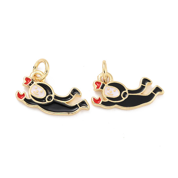 

PandaHall Brass Enamel Pendants, with Jump Ring, Long-Lasting Plated, Real 18K Gold Plated, Astronaut, Black, 8.5x16x1.5mm, Jump Ring...