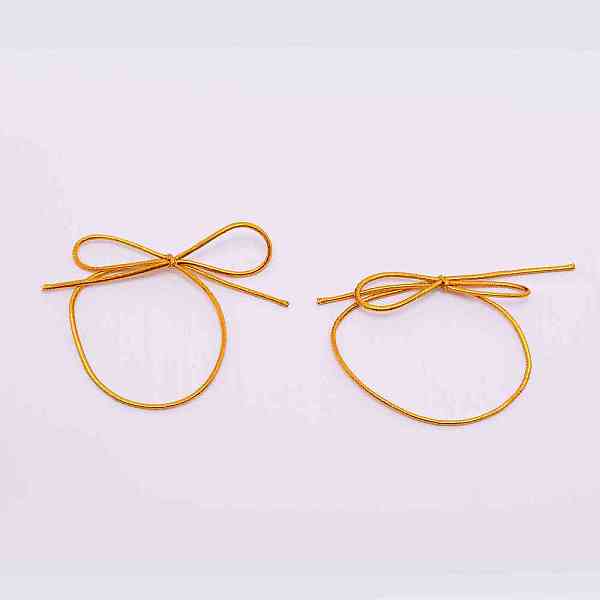 

PandaHall Elastic Cord Hair Bands, Bowknot, Gold, 55x1.5mm Polyester Gold