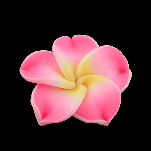 

PandaHall Handmade Polymer Clay 3D Flower Plumeria Beads, Hot Pink, 15x8mm, Hole: 2mm Polymer Clay Flower Pink