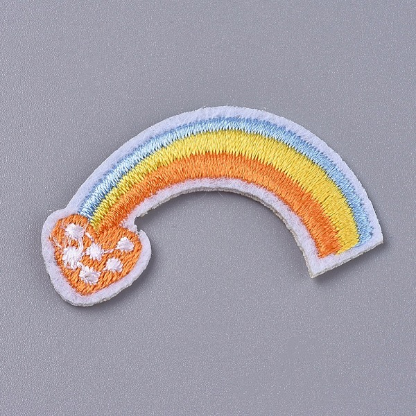 

PandaHall Computerized Embroidery Cloth Iron On/Sew On Patches, Costume Accessories, Rainbow, Colorful, 24x44x1mm Cloth Rainbow
