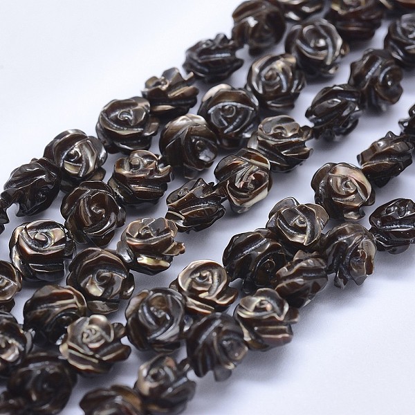 

PandaHall Shell Bead Strands, Double-sided Rose, Coconut Brown, 6~6.5x3~4.5mm, Hole: 0.8mm, about 60pcs/strand, 14.17 inch(36cm) Other Sea...