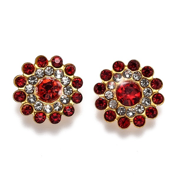 

PandaHall Iron Cabochons, Fit Floating Locket Charms, with Glass Rhinestone, Sun Flower, Hyacinth, 9.5x5mm Iron+Rhinestone Flower Red
