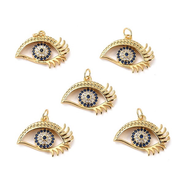 

PandaHall Brass Micro Pave Cubic Zirconia Pendants, Long-Lasting Plated, Cadmium Free & Lead Free, Eye, Real 18K Gold Plated, 17x22.5x3.5mm..., Multicolor