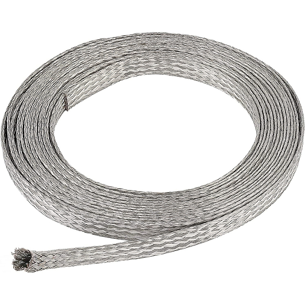 

PandaHall BENECREAT 4mx9mm Flat Braided Tinned Copper Wire, Metal Braided Wire for Grounding and Reducing Noise, 1mm Thick Copper Flat