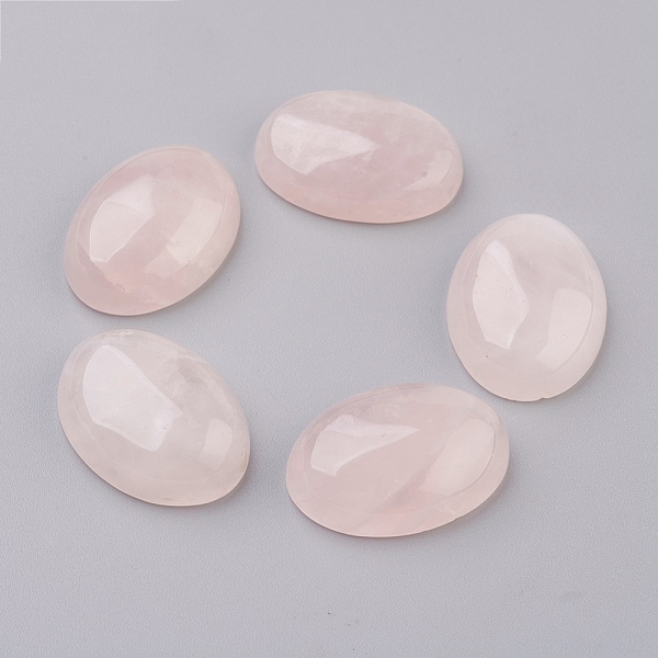 Cabochon A Quarzo Piatto Con Quarzo Rosa Naturale