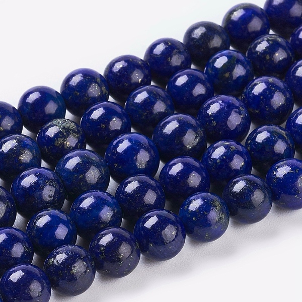 

PandaHall Natural Lapis Lazuli Beads Strands, Dyed, Round, Blue, 6mm, Hole: 1mm, about 30pcs/strand, 7.6 inch Lapis Lazuli Round Blue