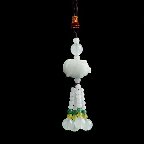

PandaHall Natural Jadeite Pendant Decorations, Pig, 155mm Jade Pig