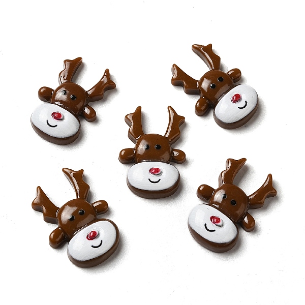 

PandaHall Christmas Opaque Resin Cabochons, Reindeer, Coconut Brown, 26x17x6mm Resin Deer Brown
