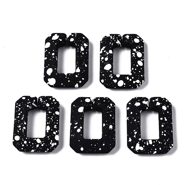 

PandaHall Spray Painted CCB Plastic Linking Rings, Quick Link Connectors, for Jewelry Chain Making, Rectangle, Black, 28x21x6mm, Inner...