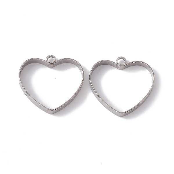 

PandaHall 201 Stainless Steel Pendants, Heart Charms, Stainless Steel Color, 20x21x3.5mm, Hole: 2mm 201 Stainless Steel Heart