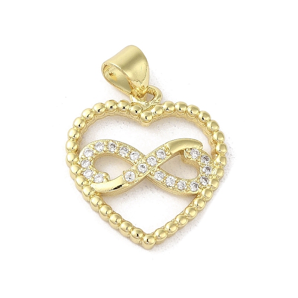 

PandaHall Rack Plating Brass Micro Pave Cubic Zirconia Pendants, Heart with Infinity, Long-Lasting Plated, Cadmium Free & Lead Free, Real..., Clear