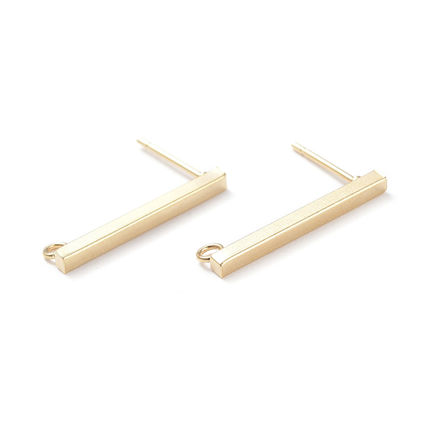 

PandaHall 304 Stainless Steel Stud Earring Findings, Rectangle, Golden, 20x2mm, Hole: 1.6~2mm, Pin: 0.7mm 304 Stainless Steel Rectangle
