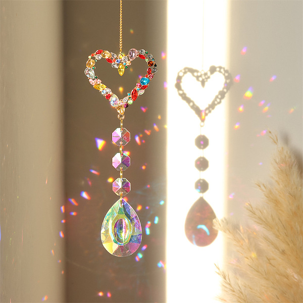 

PandaHall K9 Glass Big Pendant Decorations, Hanging Sun Catchers, Crystal Teardrop Prism Rainbow Maker for Ceiling Chandelier, Window...