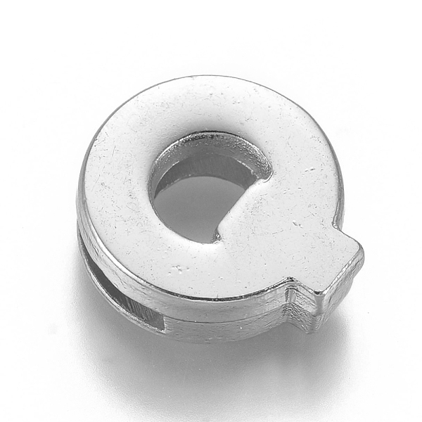 

PandaHall Alloy Slide Charms, Letter Q, 12x13x4mm, Hole: 1.5x8mm Alloy Letter Q