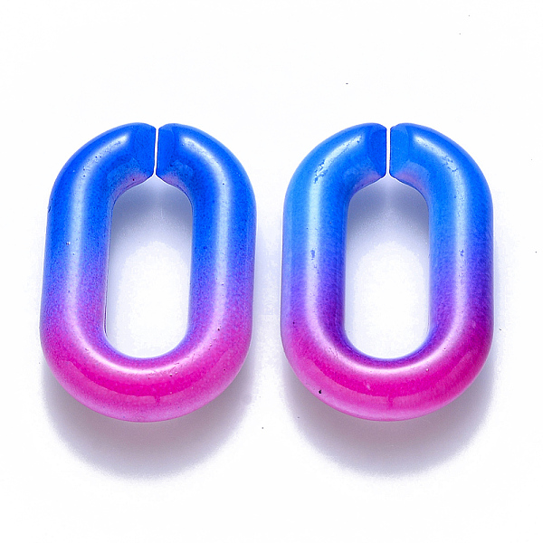 

PandaHall Two Tone Opaque Acrylic Linking Rings, Quick Link Connectors, for Cable Chains Making, Oval, Blue, 31x19.5x5.5mm, Inner Diameter...
