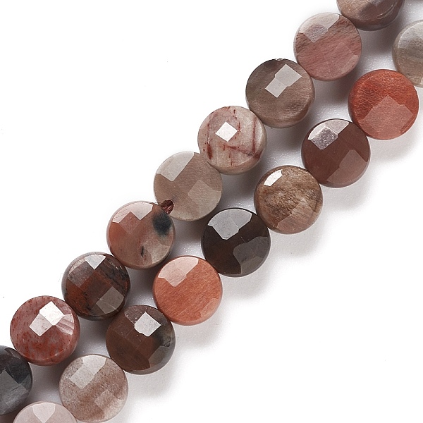 

PandaHall Natural Petrified Wood Beads Strands, Faceted, Flat Round, 6~6.5x6~6.5x3.5~4mm, Hole: 0.9mm, about 62pcs/strand, 15.39''(39.1cm)..., Multicolor