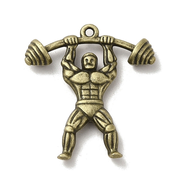 

PandaHall Tibetan Style Alloy Sport Pendants, Cadmium Free & Lead Free, Weightlifting Athletes, Antique Bronze, 30.5x27.5x5mm, Hole: 1.6mm...