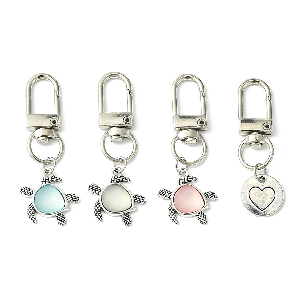 

PandaHall Sea Turtle & Heart Alloy Pendants Decoraiton, with Zinc Alloy Lobster Claw Clasps, Mixed Color, 55mm, 4pcs/set Alloy Mixed Shapes..., Multicolor