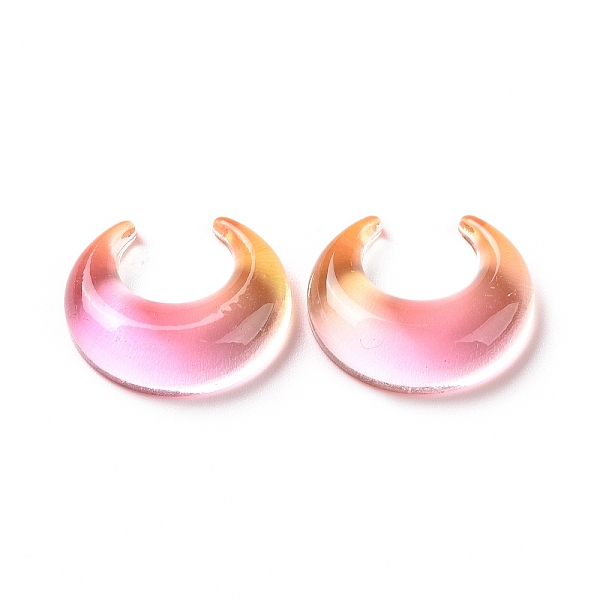 

PandaHall Opaque Acrylic Cabohons, Two Tone, Moon, Pink, 23x19x7mm Acrylic Moon Pink