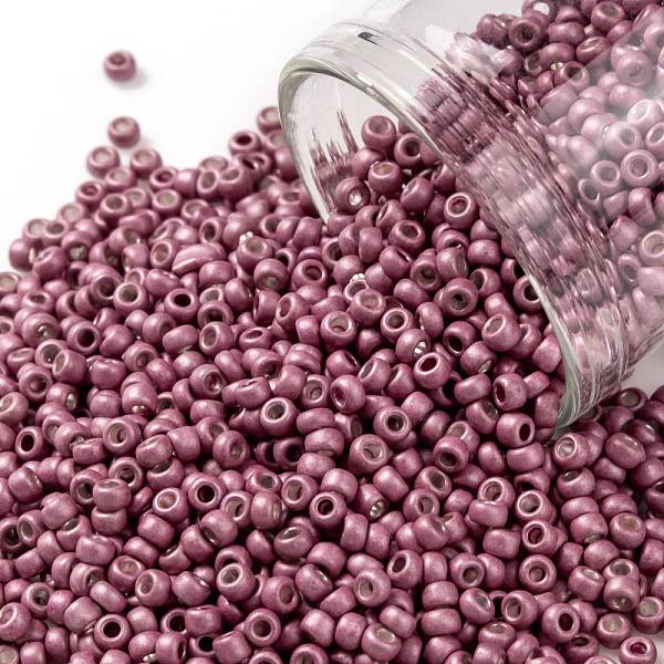 

PandaHall TOHO Round Seed Beads, Japanese Seed Beads, Frosted, (563F) Hot Pink Galvanized Matte, 11/0, 2.2mm, Hole: 0.8mm, about...