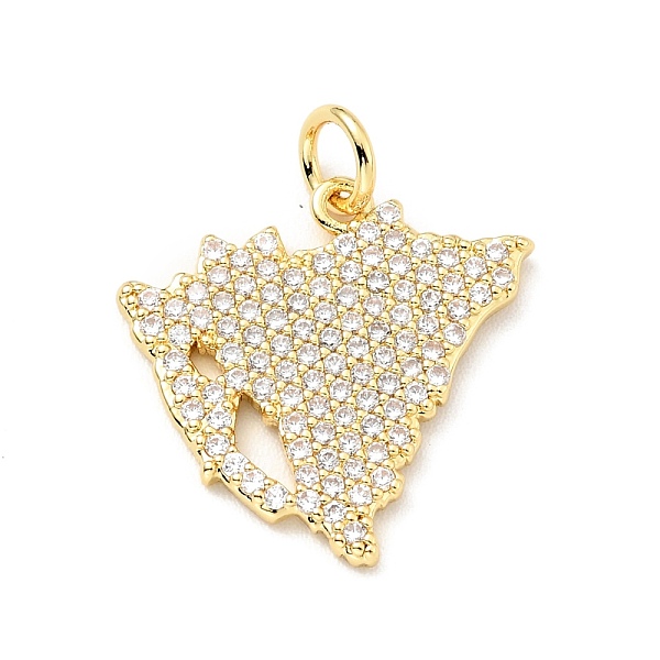 

PandaHall Brass Micro Pave Cubic Zirconia Pendants, with Jump Ring, Cadmium Free & Lead Free, Real 18K Gold Plated, Map, Clear...