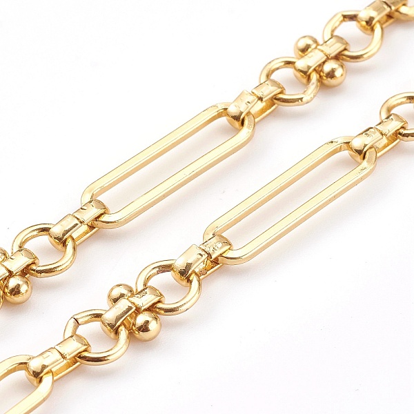 

PandaHall Brass Link Chain Necklaces, with Toggle Clasps, Real 18K Gold Plated, 18.30 inch(46.5cm) Brass