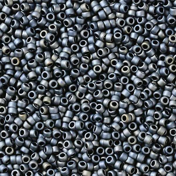 

PandaHall TOHO Round Seed Beads, Japanese Seed Beads, (612) Matte Color Gun Metal, 15/0, 1.5mm, Hole: 0.7mm, about 15000pcs/50g Glass Black