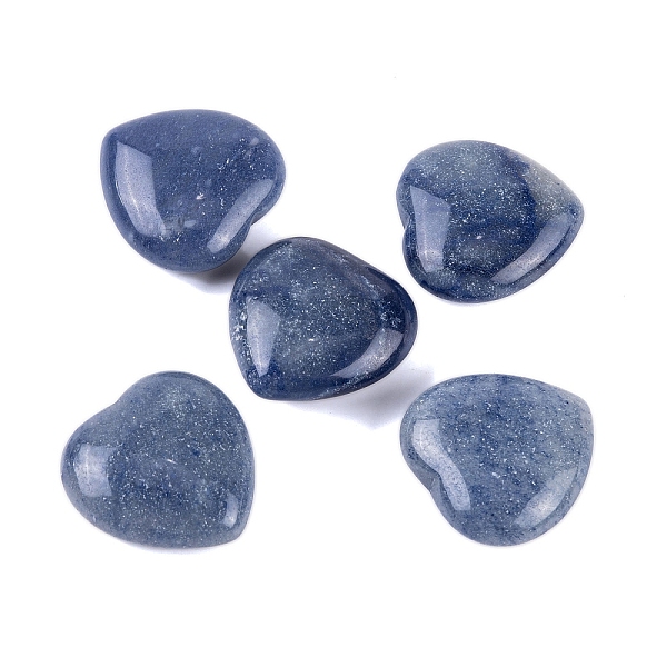 

PandaHall Natural Blue Aventurine Healing Stones, Heart Love Stones, Pocket Palm Stones for Reiki Ealancing, 30x30x11.5~12.5mm Blue...