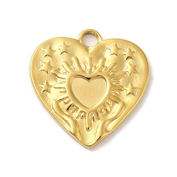 

PandaHall Ion Plating(IP) 304 Stainless Steel Pendants, Heart with Star Charm, Real 18K Gold Plated, 18x17x1.8mm, Hole: 2.2mm 304 Stainless...