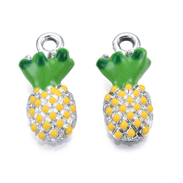 

PandaHall UV Plating Alloy Enamel Pendants, Cadmium Free & Lead Free, Pineapple, Platinum, Yellow, 19x8.5x5mm, Hole: 1.8mm Alloy+Enamel...