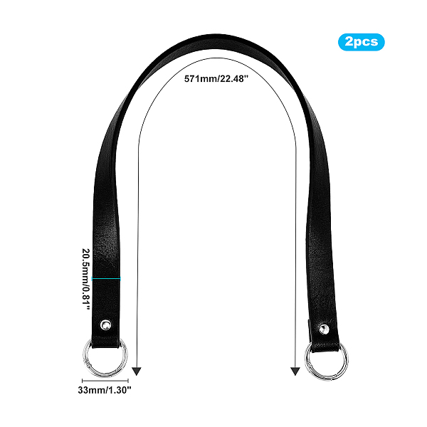 

PandaHall Cowhide Leather Shoulder Strap, with Zinc Alloy Findings, for Bag Straps Replacement Accessories, Black, 571x20.5mm, Clasps: 33mm...