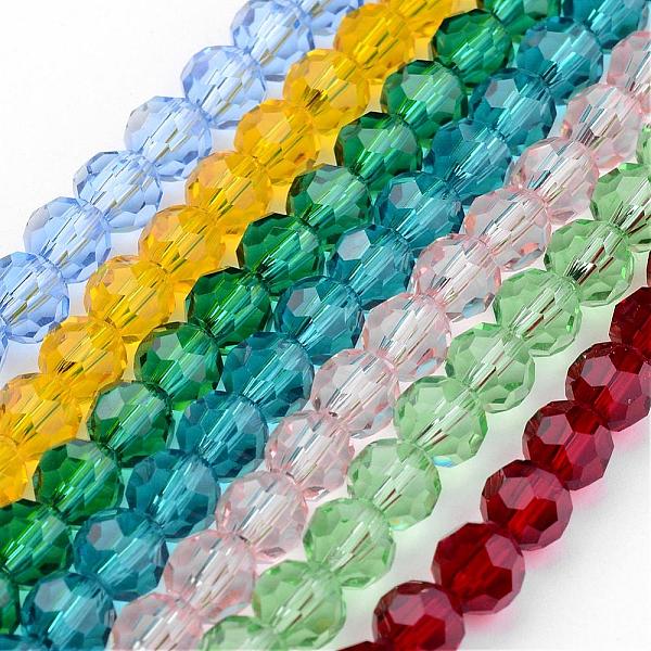

PandaHall Transparent Glass Bead Strands, Imitate Austrian Crystal, Faceted(32 Facets), Round, Mixed Color, 8mm, Hole: 1mm, about..., Multicolor